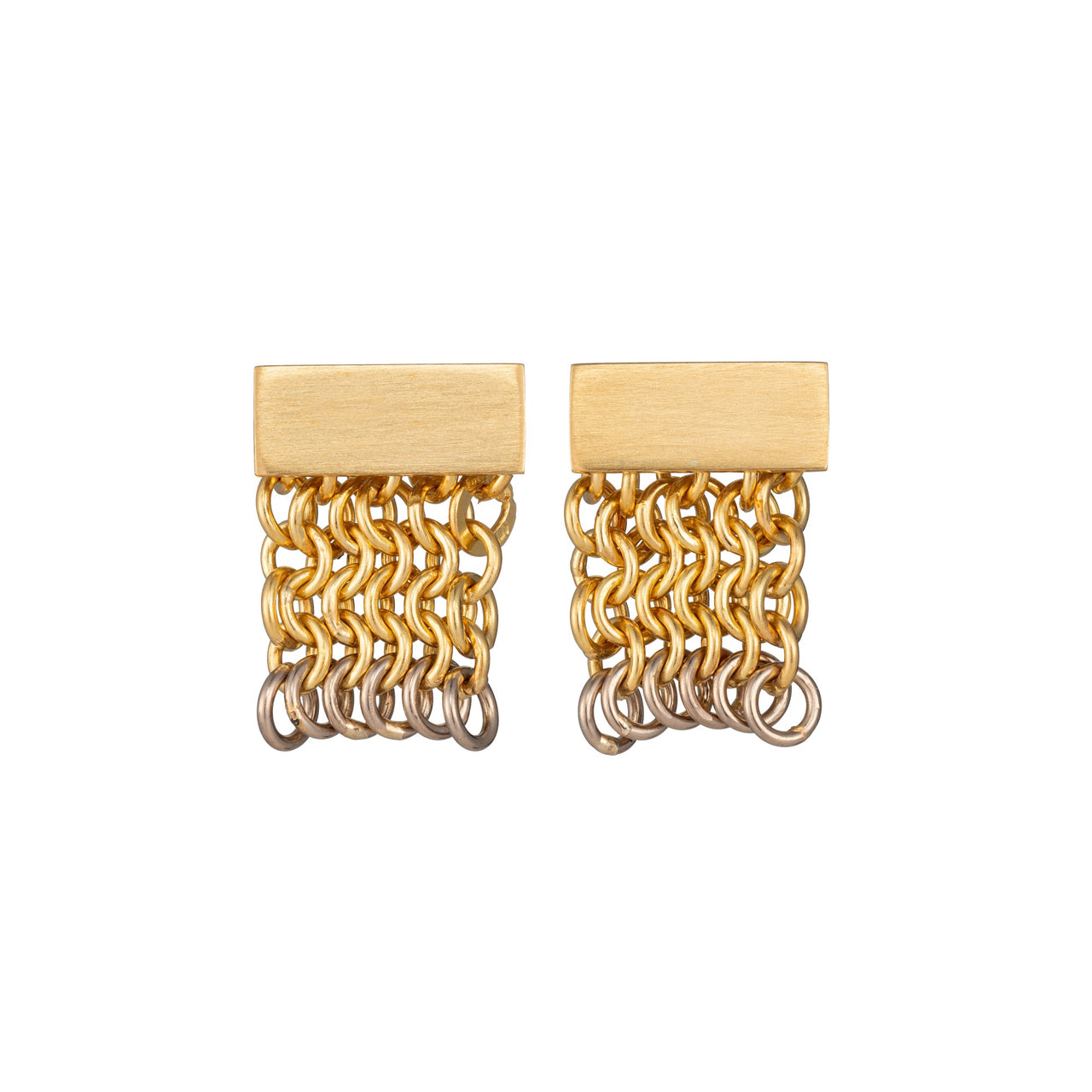 Moorland Glow Gold Chainmail Earrings